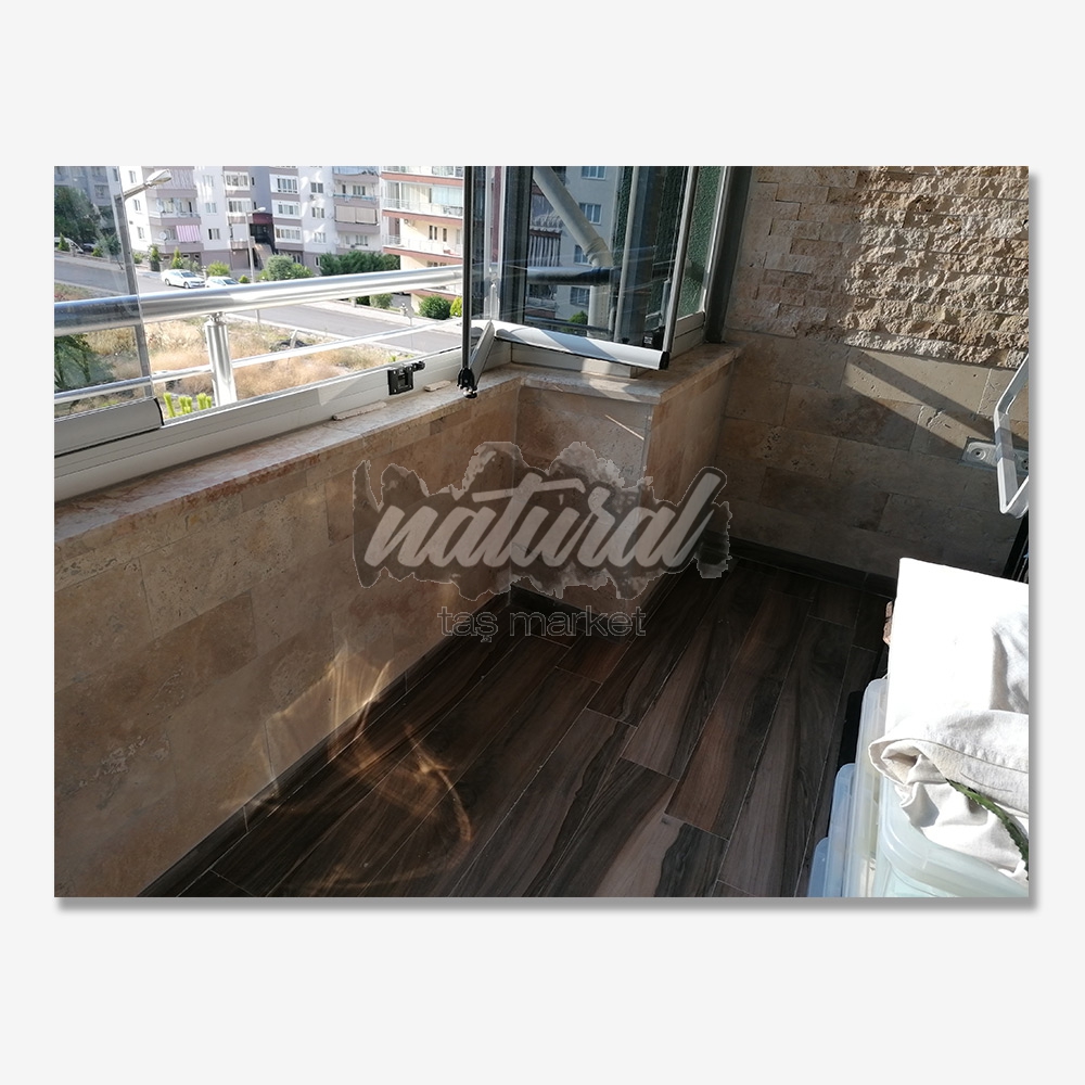 Traverten Duvar Kaplama 15x40,6 (1cm Kalınlık),Doğal taş yer döşeme
