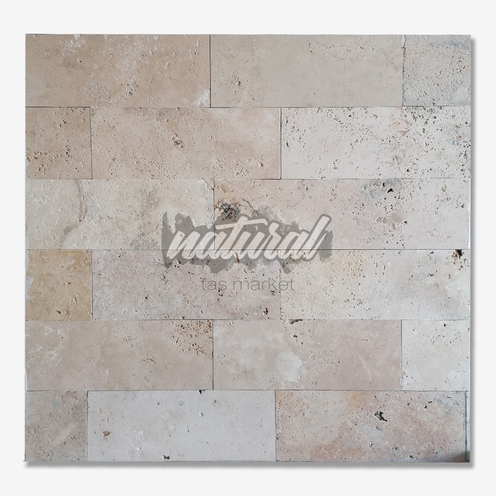 Traverten Duvar Kaplama 15x40,6 (1cm Kalınlık),Doğal taş yer döşeme