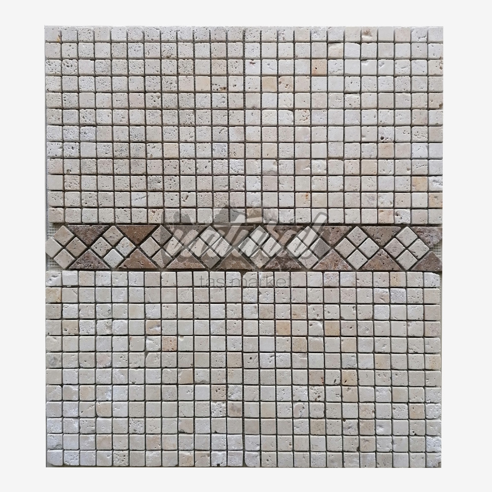 2,3x2,3 Klasik Traverten Mozaik,tezgah arası,banyo,tuvalet duvar 2,3x2,3 Klasik Traverten Mozaik,tezgah arası,banyo,tuvalet duvar