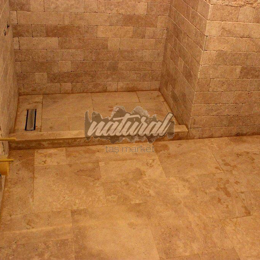 Traverten Duvar Kaplama 15x40,6(1cm Kalınlık),Doğal taş yer döşeme