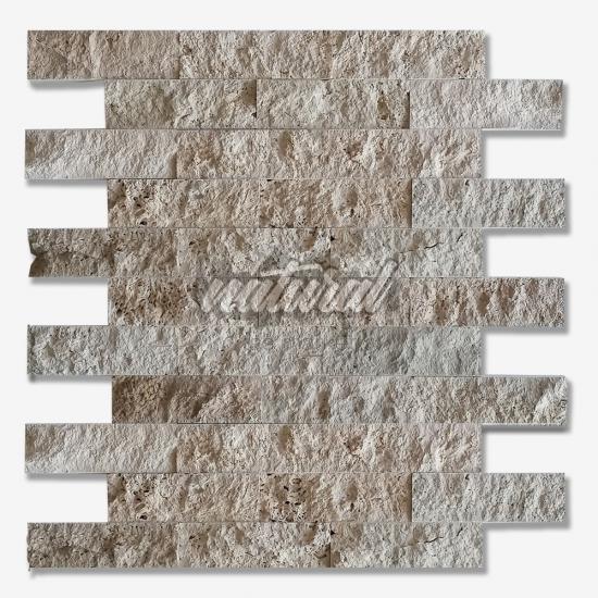 Klasik Traverten Filesiz Patlatma Taş (5x15) - Patlatma taş, Kültür Tuğlası, Doğal taş, Traverten Patlatma, Uygulama